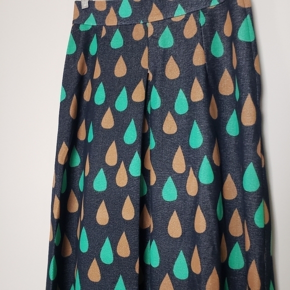 𝅺Vintage Raindrop Golden Finn Handprinted 1960's Maxi Skirt  Mid-century … - Picture 3 of 16